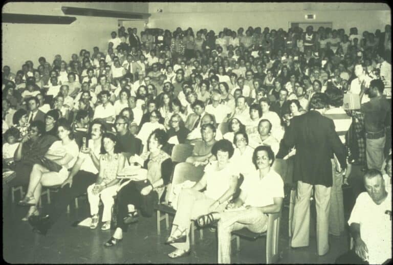 A picture of concerned residents of the Love Canal neighborhood in 1978.